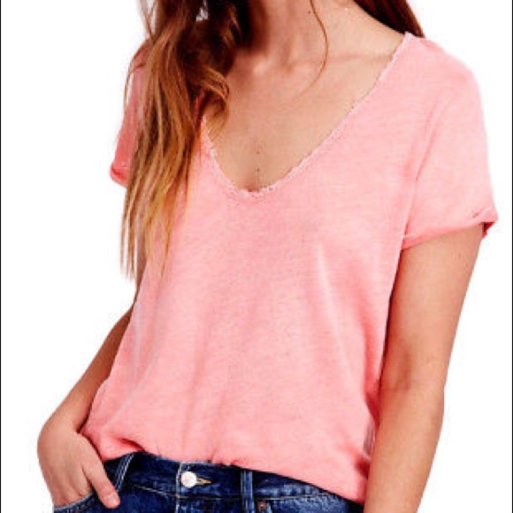 Free People• Saturday Crochet-Trim Tee